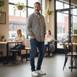 NWT Zobello Grey Gingham Shirt